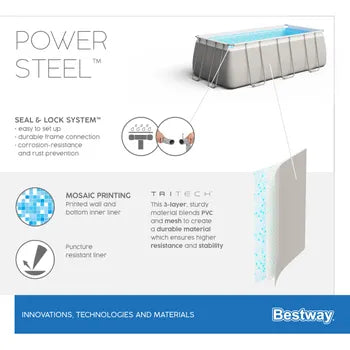 Piscina tubular acima do solo BESTWAY Power Steel, C.4,04 x L.2,01 x A.1 m