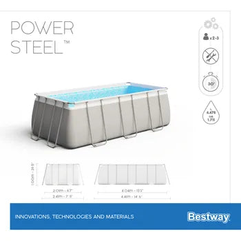 Piscina tubular acima do solo BESTWAY Power Steel, C.4,04 x L.2,01 x A.1 m